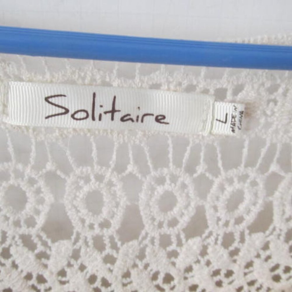 SOLD 2 pc Beautiful Boho Lace Dress Fringe Bottom Dresses Ivory lace bohemian - Picture 3 of 6